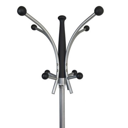 Вешалка-стойка BRABIX "CR-848" на мраморном диске, металл, 4+3 крючка, цвет коричневый, 606435