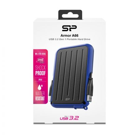 Портативный HDD Silicon Power Armor A66 4 TB USB 3.2, синий, черный