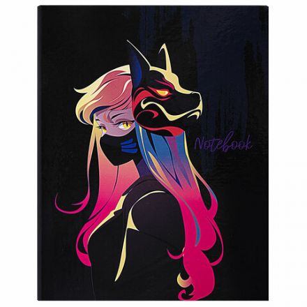 Тетрадь на кольцах А5 165х215 мм, 120 листов, твердый картон, клетка, BRAUBERG, "Anime Girl", 404711