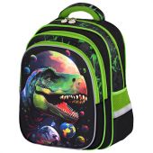 Рюкзак BRAUBERG KIDS FLOSSY, 2 отделения, 3 кармана, "Galaxy Dino", 3D-панель, 40х28х18 см, 273182