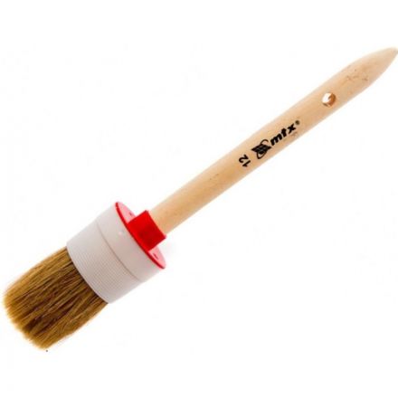 Кисть круглая №12/45 мм натуральная щетина, деревянная ручка MTX 82082