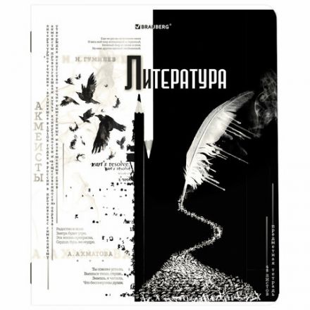 Тетради предметные, КОМПЛЕКТ 12 ПРЕДМЕТОВ, 48 л., матовая ламинация, BRAUBERG, "BLACK&WHITE", 404835