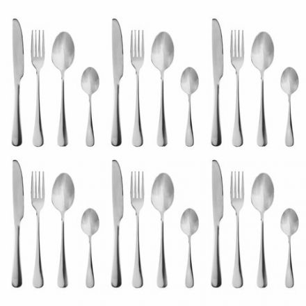 Набор столовых приборов PREMIUM 24 шт., 6 персон, серебристый, нержавеющая сталь, DASWERK (ДАСВЕРК), 609073