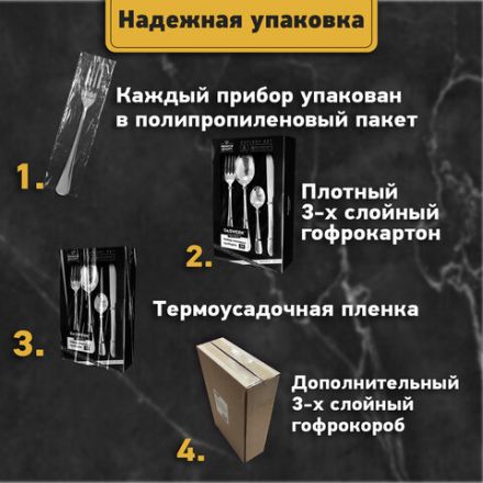 Набор столовых приборов PREMIUM 24 шт., 6 персон, серебристый, нержавеющая сталь, DASWERK (ДАСВЕРК), 609073