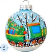 Шар Паровоз с вагончиком, 80 мм., в подар. кор. НГ, КУ-80-244027 Шар Паровоз с вагончиком, 80 мм., в подар. кор. НГ, КУ-80-244027