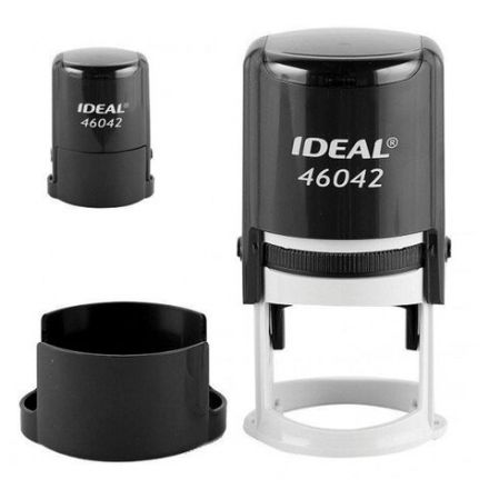 Оснастка для печатей, оттиск D=42 мм, синий, TRODAT IDEAL 46042, корпус черный, крышка, подушка, 125308 Оснастка для печатей, оттиск D=42 мм, синий, TRODAT IDEAL 46042, корпус черный, крышка, подушка, 125308