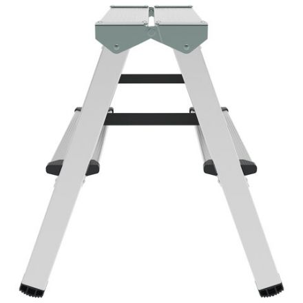 Стремянка алюминиевая двухсторонняя 2х2 ступени, высота площадки 0,43 м, до 150 кг, вес 1,8 кг, НОВАЯ ВЫСОТА, 1120202