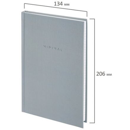 Блокнот А5 134х206 мм, 80 л., твёрдый, клетка, BRAUBERG "Minimal", серый, 116437 Блокнот А5 134х206 мм, 80 л., твёрдый, клетка, BRAUBERG "Minimal", серый, 116437