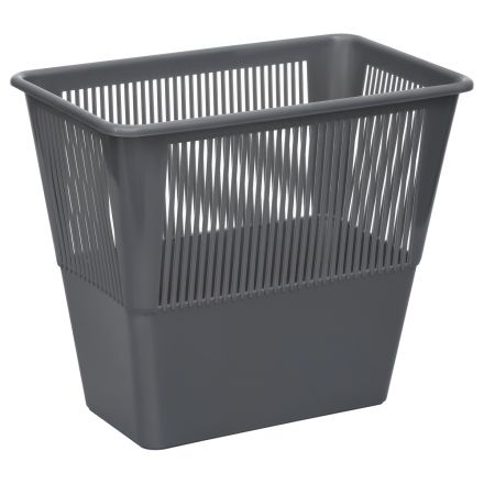Корзина для бумаг СТАММ, 12л, прямоугольная, сетчатая, серая