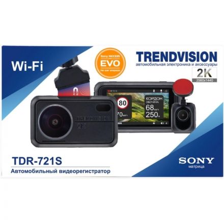 Автомобильный видеорегистратор TRENDVISION TDR-721S EVO PRO 2К, GPS/Глонасс