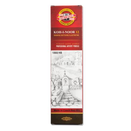 Карандаш чернографитный KOH-I-NOOR 1860, 1 шт., HB, корпус серый, 18600HB00104