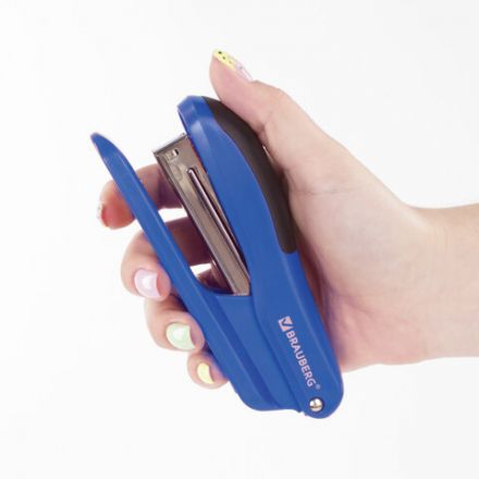 Степлер №24/6, 26/6 BRAUBERG "SX-39", до 25 листов, синий, 228591