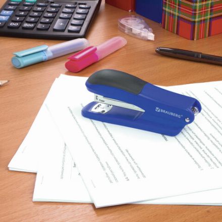 Степлер №24/6, 26/6 BRAUBERG "SX-39", до 25 листов, синий, 228591