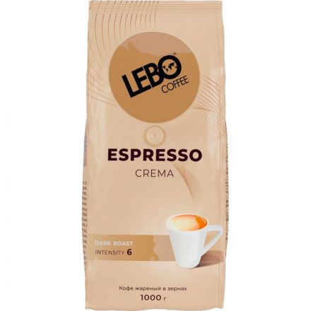 Кофе Lebo Espresso Crema в зернах темн. обжар., 1кг