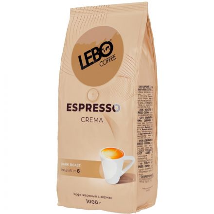 Кофе Lebo Espresso Crema в зернах темн. обжар., 1кг
