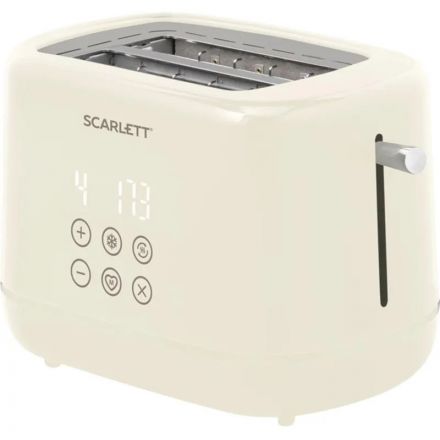 Тостер Scarlett SC-TM11070, 2 слота, LED-дисплей, автоцентрирование, белый