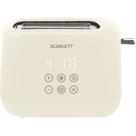 Тостер Scarlett SC-TM11070, 2 слота, LED-дисплей, автоцентрирование, белый