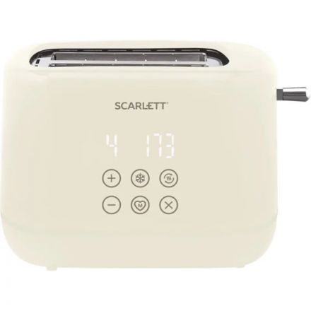 Тостер Scarlett SC-TM11070, 2 слота, LED-дисплей, автоцентрирование, белый
