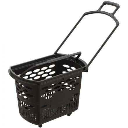 Корзина-тележка покупательская EVR_TECHNO пласт. с 2 пл.ручками,38л.,черный Корзина-тележка покупательская EVR_TECHNO пласт. с 2 пл.ручками,38л.,черный