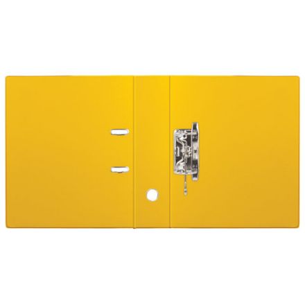 Папка-регистратор BRAUBERG с двухсторонним покрытием из ПВХ, 70 мм, желтая, 222650