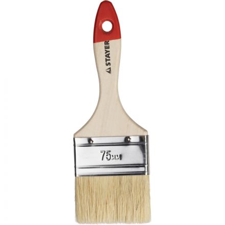 Кисть плоская 3"/75 мм, натур.щетина STAYER 0101-075