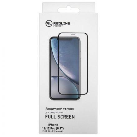 Защитное стекло Apple iPhone 12 / 12 Pro, FS FG, Red Line, чер, УТ000021877 Защитное стекло Apple iPhone 12 / 12 Pro, FS FG, Red Line, чер, УТ000021877