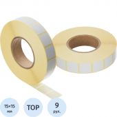 Термоэтикетки ТОП 15х15, 6000 шт/рул, вт.76, 9 рул/уп (спайка)