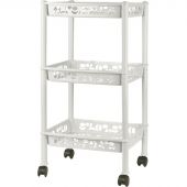 Этажерка PR_Keeplex Light на колесиках 3-х секцион, малая белое облако