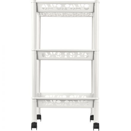 Этажерка PR_Keeplex Light на колесиках 3-х секцион, малая белое облако