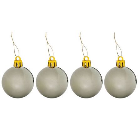 Шары новогодние ёлочные "Pearl River" НАБОР 43 предмета, пластик, золото/перламутр, ЗОЛОТАЯ СКАЗКА, 591129