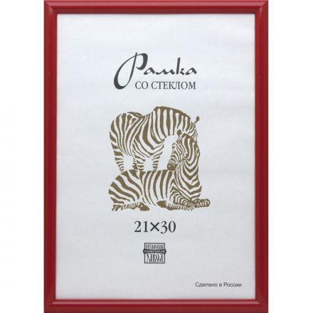 Рамка Зебра А4 21x30 см пластиковый багет 19 мм красная
