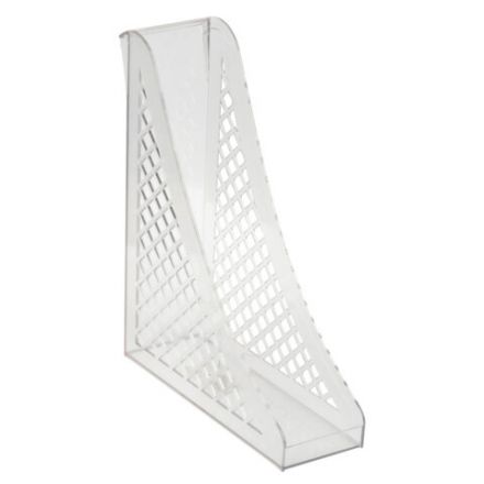 Лоток вертикальный для бумаг BRAUBERG ECO, 240х80х290 мм, сетчатый, прозрачный, 239016