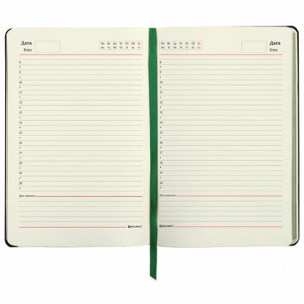 Ежедневник недатированный А5 (138х213 мм), BRAUBERG VISTA, под кожу, твердый, 136 л., "Thickets", 112028