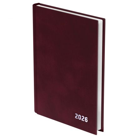 Ежедневник датированный 2026г., А5, 168л., бумвинил, BG, бордовый