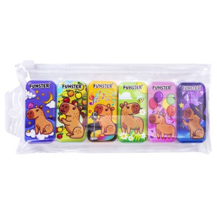 Корректирующая лента FUNSTER (ФАНСТЕР) "КАПИБАРЫ", 5 мм х 5 м, КОМПЛЕКТ 6 штук, пенал с zip-замком, 273021