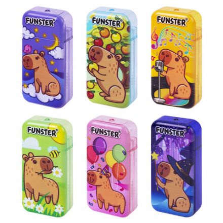 Корректирующая лента FUNSTER (ФАНСТЕР) "КАПИБАРЫ", 5 мм х 5 м, КОМПЛЕКТ 6 штук, пенал с zip-замком, 273021