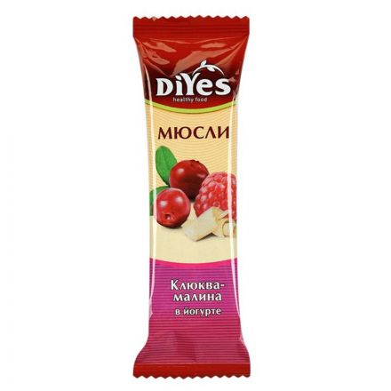 Батончик мюсли DiYes Клюква-малина в йогурте, 25гх36шт/уп Батончик мюсли DiYes Клюква-малина в йогурте, 25гх36шт/уп