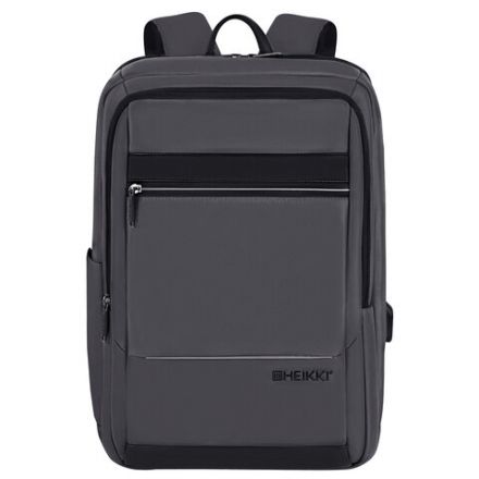 Рюкзак HEIKKI ELECT (ХЕЙКИ) универсальный, отделение для ноутбука, USB-порт, серый, 44х30х16 см, 273863