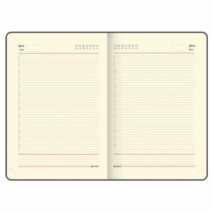 Ежедневник недатированный БОЛЬШОЙ ФОРМАТ 210х297 мм, А4, BRAUBERG "Iguana", под кожу, 160 л., черный,114452