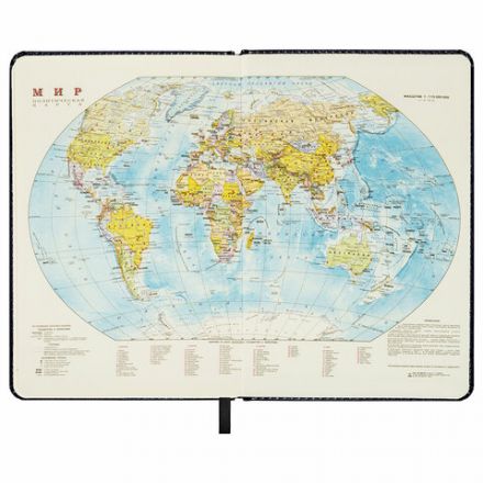 Ежедневник недатированный БОЛЬШОЙ ФОРМАТ 210х297 мм, А4, BRAUBERG "Iguana", под кожу, 160 л., черный,114452