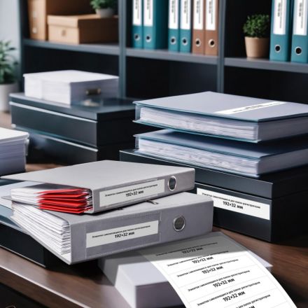 Этикетки самоклеящиеся ProMega Label для папок-регистраторов 50 мм белые 192x38 мм (7 штук на листе А4, 25 листов в упаковке)