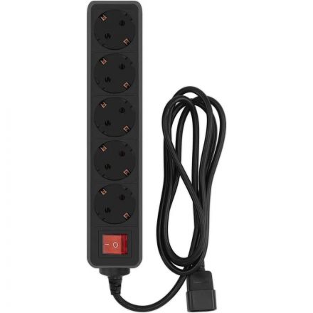 Сетевой фильтр PC Pet AP01006-E-B 1.8м (5 розеток) черный (пакет)