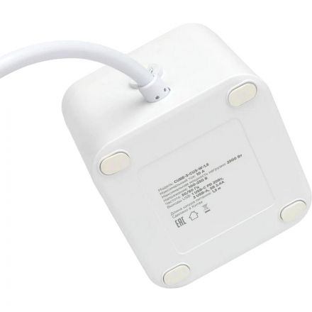 Сетевой фильтр Cablexpert Cube 3р/1,5м, 10А, 3xUSB, белый(CUBE-3-CU3-W-1.5)