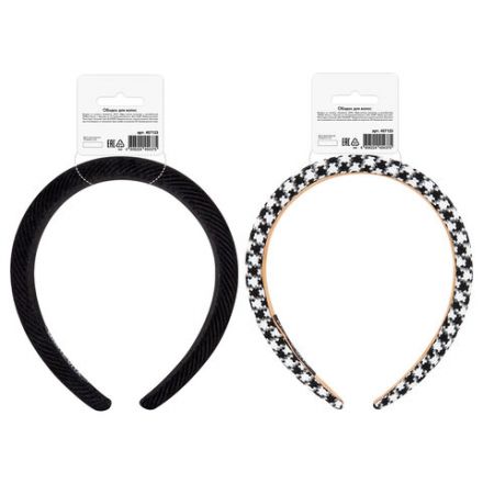 Ободок для волос ширина 3/3 см, АССОРТИ 1, MONTE VITA (МОНТЕ ВИТА), 457123