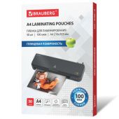 Пленки-заготовки для ламинирования А4, КОМПЛЕКТ 50 шт., 100 мкм, BRAUBERG, 533114