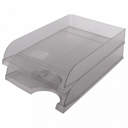 Лоток горизонтальный для бумаг BRAUBERG "Standard", 350х253х65 мм, тонированный серый, 238348 Лоток горизонтальный для бумаг BRAUBERG "Standard", 350х253х65 мм, тонированный серый, 238348