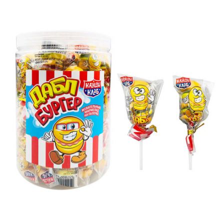 Жевательный мармелад на палочке "Дабл бургер", 12 г, КАНДИ КЛАБ, MAR027-1 Жевательный мармелад на палочке "Дабл бургер", 12 г, КАНДИ КЛАБ, MAR027-1