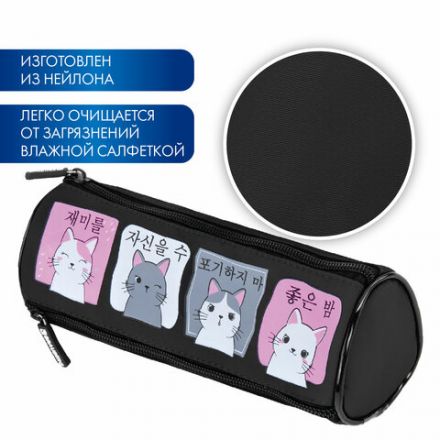 Пенал мягкий BRAUBERG, 3 отделения, нейлон, 21х7х7 см, "Anime Cats", 271580 Пенал мягкий BRAUBERG, 3 отделения, нейлон, 21х7х7 см, "Anime Cats", 271580