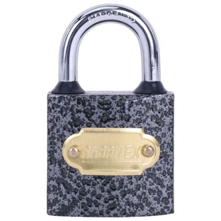 Замок навесной чугунный "Влагонепроницаемый", ширина 32 мм, полимерное покрытие, английский, 3 ключа, RABBITEX (РАББИТЕКС), 671295