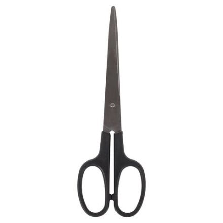 Ножницы BRAUBERG "Standard" 180 мм, черные, классической формы, 2-х сторонняя заточка, 237096